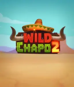 Experience the colorful Mexican desert with Wild Chapo 2 slot by Relax Gaming, featuring a whimsical bull wearing a sombrero set against a serene desert backdrop. This graphic portrays the fun and adventure of the game, ideal for fans of animated adventure slots, offering a entertaining adventure.