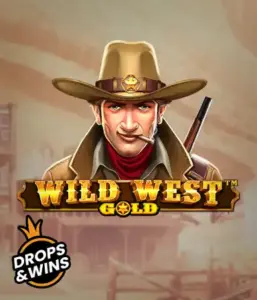  See the bold sheriff of "Wild West Gold," a thrilling slot game by Pragmatic Play. The graphic depicts a determined sheriff with a golden star badge, set against a dusty Old West town backdrop. The game's title is boldly featured in a stylized font, complementing the Wild West adventure theme. 